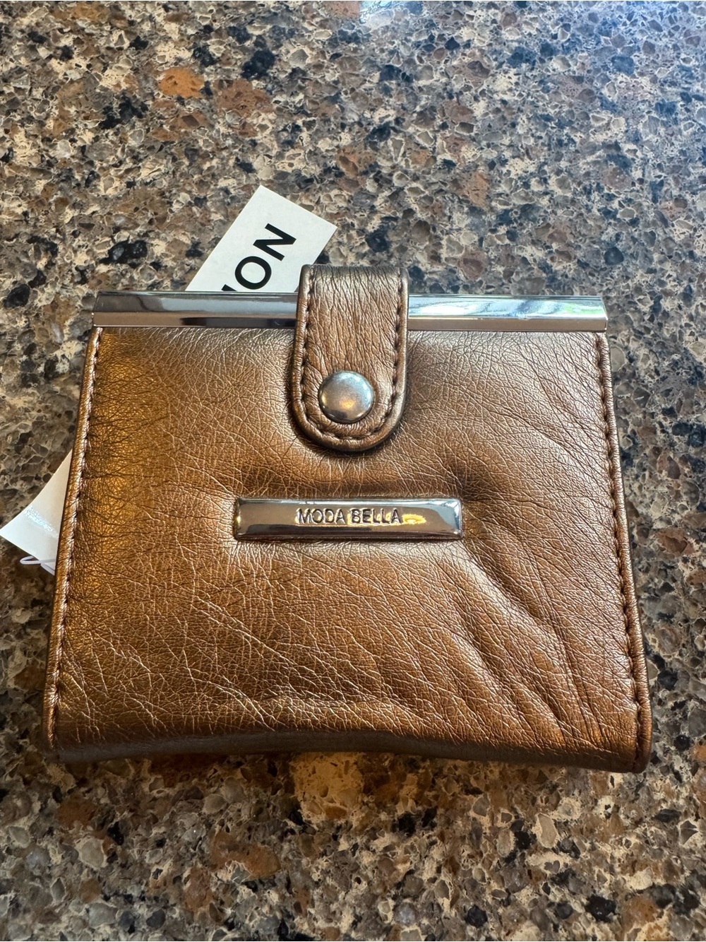 Moda Bella Metallic Bronze Vegan Leather Wallet